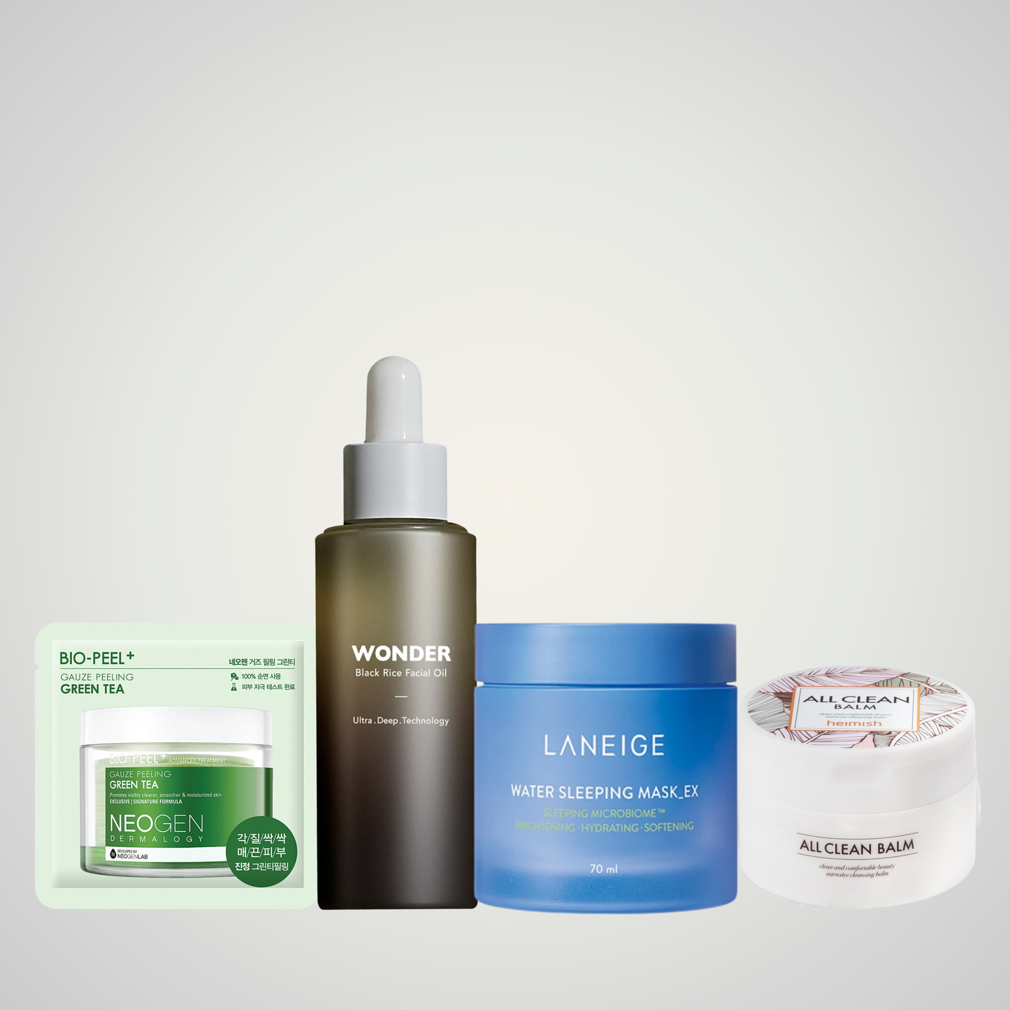 Weekend Self-Care Ritual – Hydrating K-beauty set with cleansing balm, sleeping mask, facial oil and exfoliating pads by Gaia K-Beauty