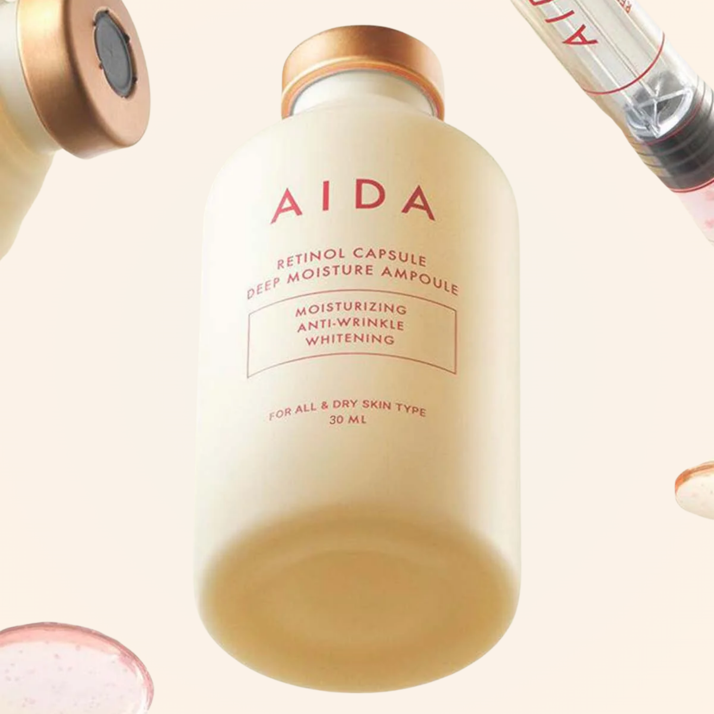 AIDA Retinol Capsule Deep Moisture Ampoule dripping creamy texture – rich nourishing formula