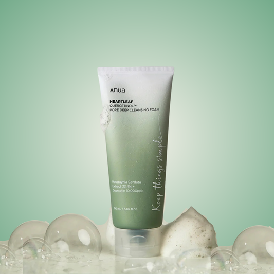 Anua Heartleaf Quercetinol Pore Deep Cleansing Foam – foaming cleanser with quercetinol for clear, refreshed skin.