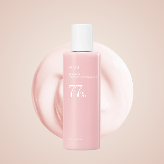 Anua Peach 77 Niacin Conditioning Milk – lightweight hydrating emulsion with niacinamide for glow.