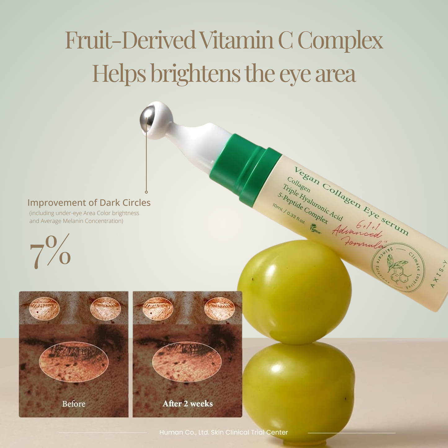 AXIS-Y Vegan Collagen Eye Serum – improves dark circles and brightens eye area with vitamin C.