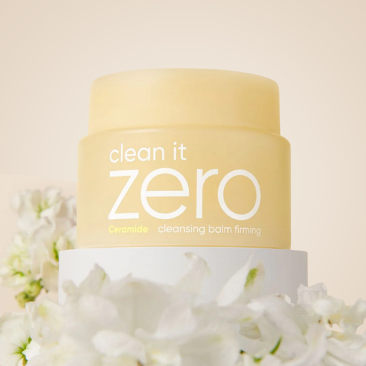 Soft balm texture of Banila Co Clean It Zero Ceramide Cleansing Balm showing smooth, creamy melt formula