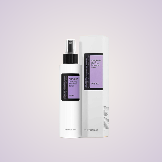 COSRX AHA/BHA Clarifying Toner with box – refining toner for daily exfoliation and pore care.