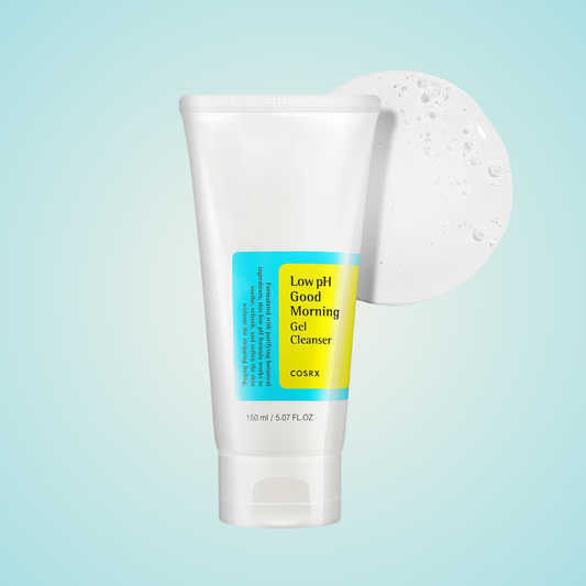 COSRX Low pH Good Morning Gel Cleanser with foam – refreshing gel cleanser for smooth, clear skin.