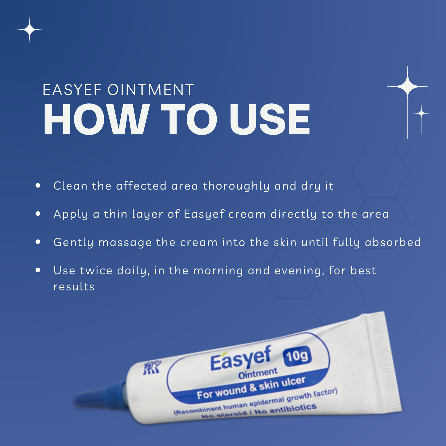 How to use Easyef Saesal Ointment – apply thin layer on clean skin twice daily for recovery