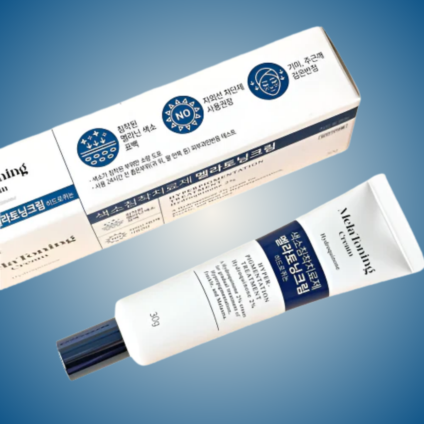 Flatlay of Dong-A Pharm Melatoning Cream – professional Korean derma care formula for radiant skin