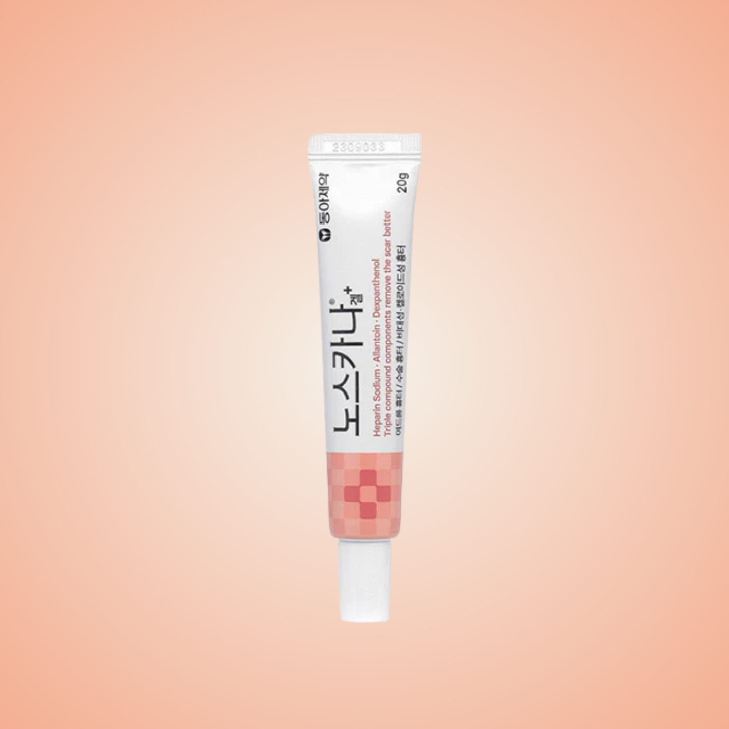 Flatlay of Dong-A Pharm Noscarna Acne Scars Removal Gel – dermatological scar care formula