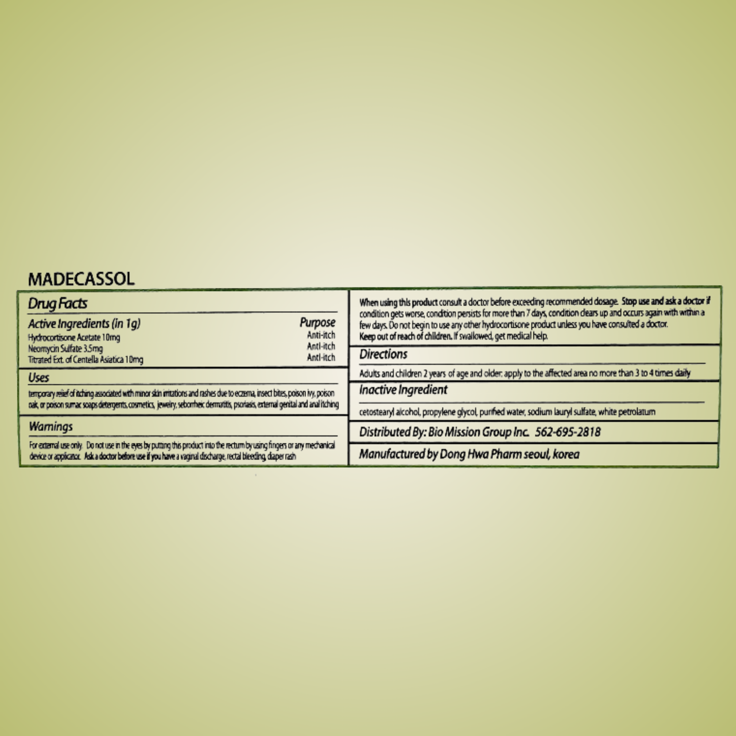 Donggook Pharm Madecassol Care Ointment 10g