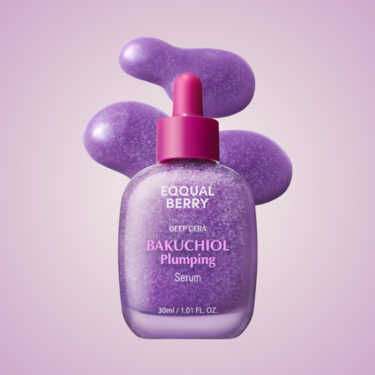 Purple serum texture of EQQUALBERRY Bakuchiol Plumping Serum