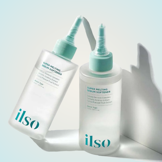 Two bottles of ilso Super Melting Sebum Softener – lightweight formula for refined, smooth skin