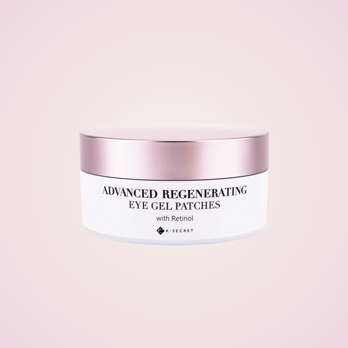 KSECRET eye gel patches in rose-gold jar – advanced regenerating formula for tired eyes