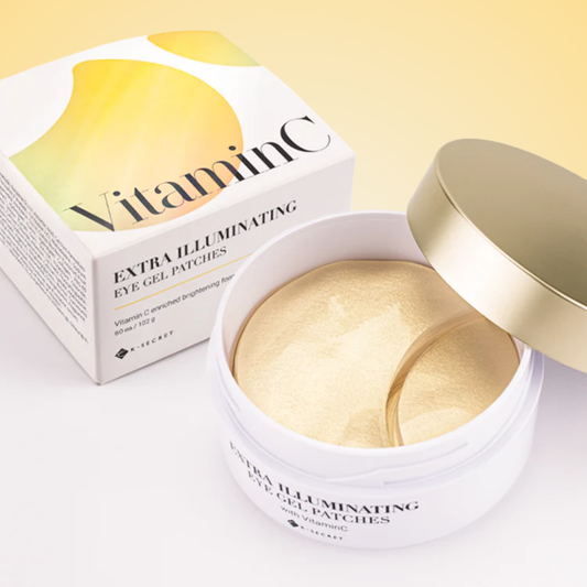 KSECRET eye gel patches with box – golden vitamin C hydrogel for bright, refreshed look