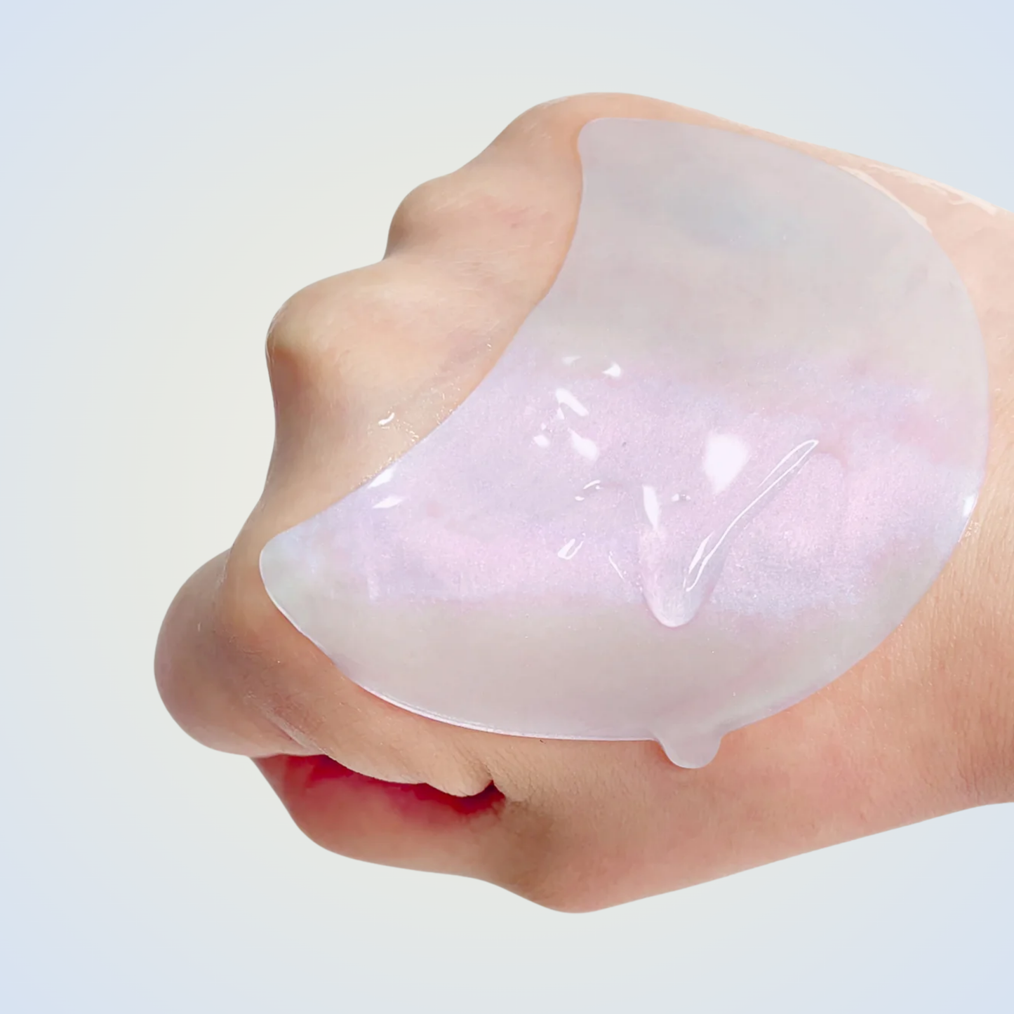 Applying KSECRET Instant Relief Eye Gel Patch on skin – soothing care for tired under-eyes