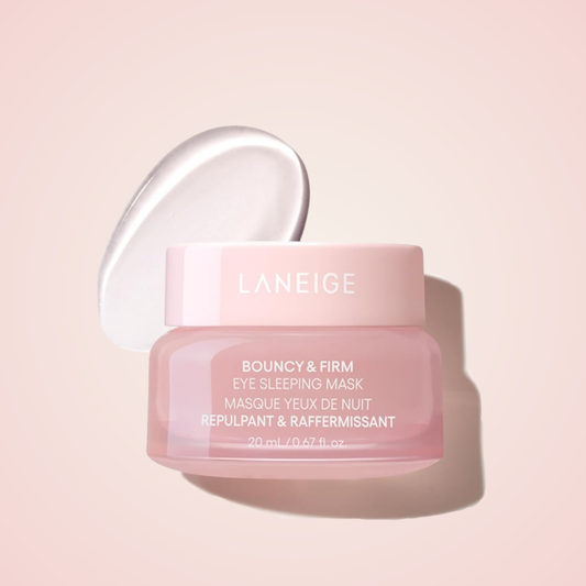 Laneige Bouncy & Firm Eye Sleeping Mask with texture swatch