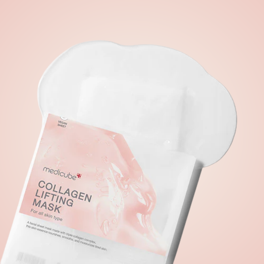 Medicube Collagen Lifting Mask – enriched with collagen essence to deeply hydrate and smooth skin.