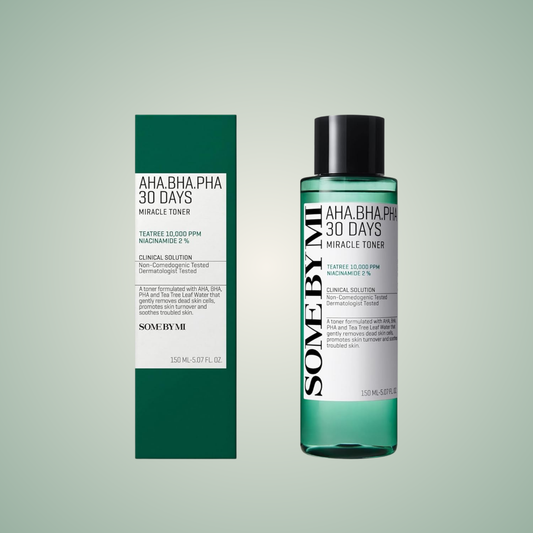 SOME BY MI Miracle Toner with packaging – daily exfoliating formula that minimizes pores and balances oil