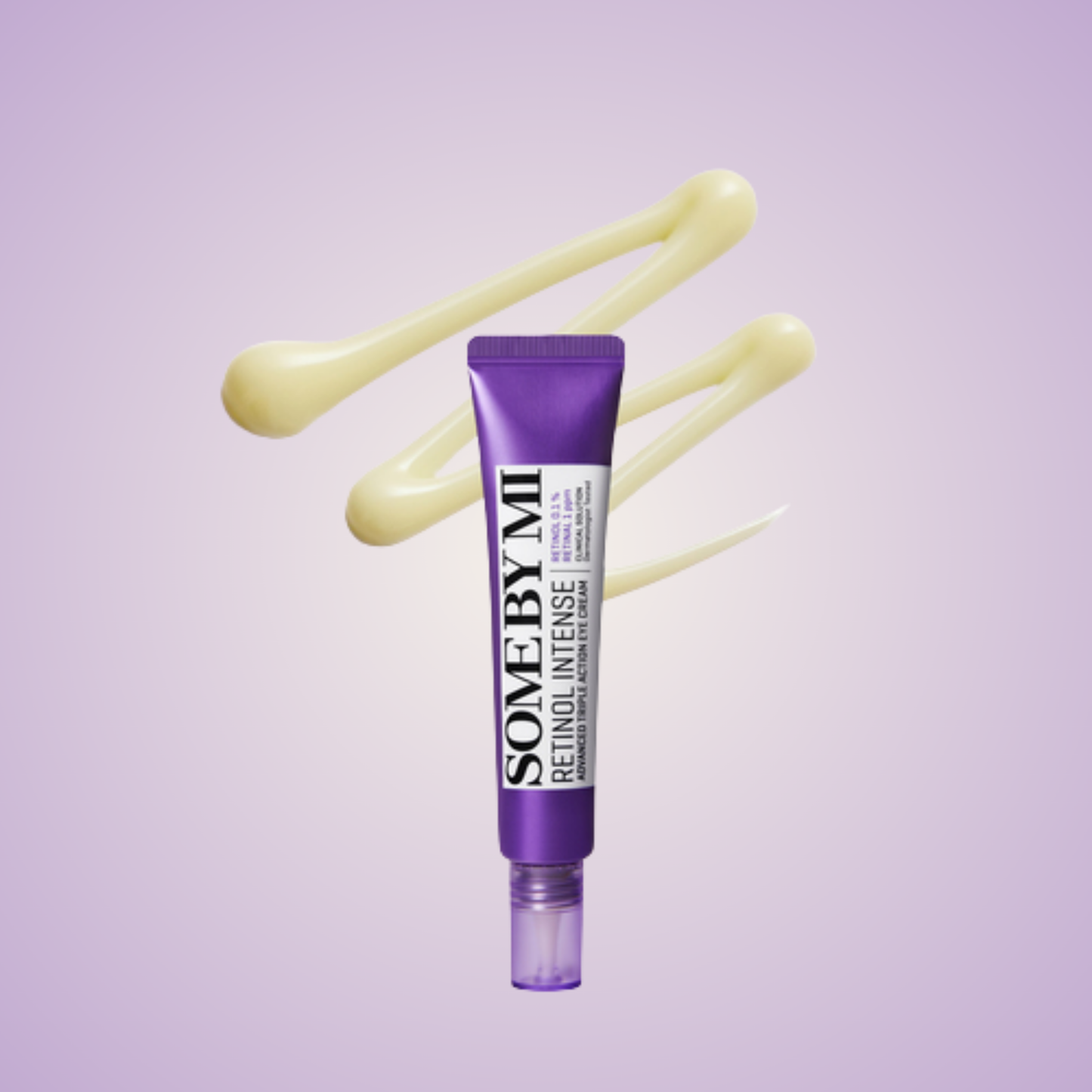 SOME BY MI Retinol Intense Eye Cream with creamy yellow texture – triple action formula for fine lines and firmness