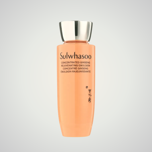Sulwhasoo Concentrated Ginseng Rejuvenating Emulsion 25ml – lightweight hydrating lotion infused with Korean red ginseng