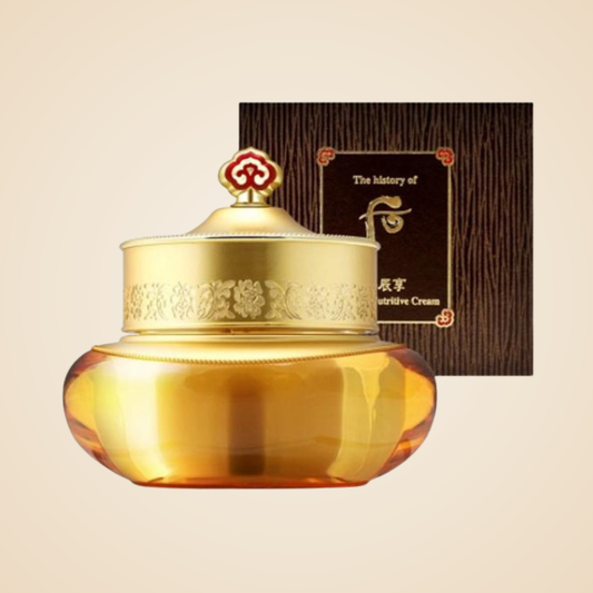 The History of Whoo Gongjinhyang Intensive Nutritive Cream with box – premium anti-aging moisturizer inspired by royal beauty rituals