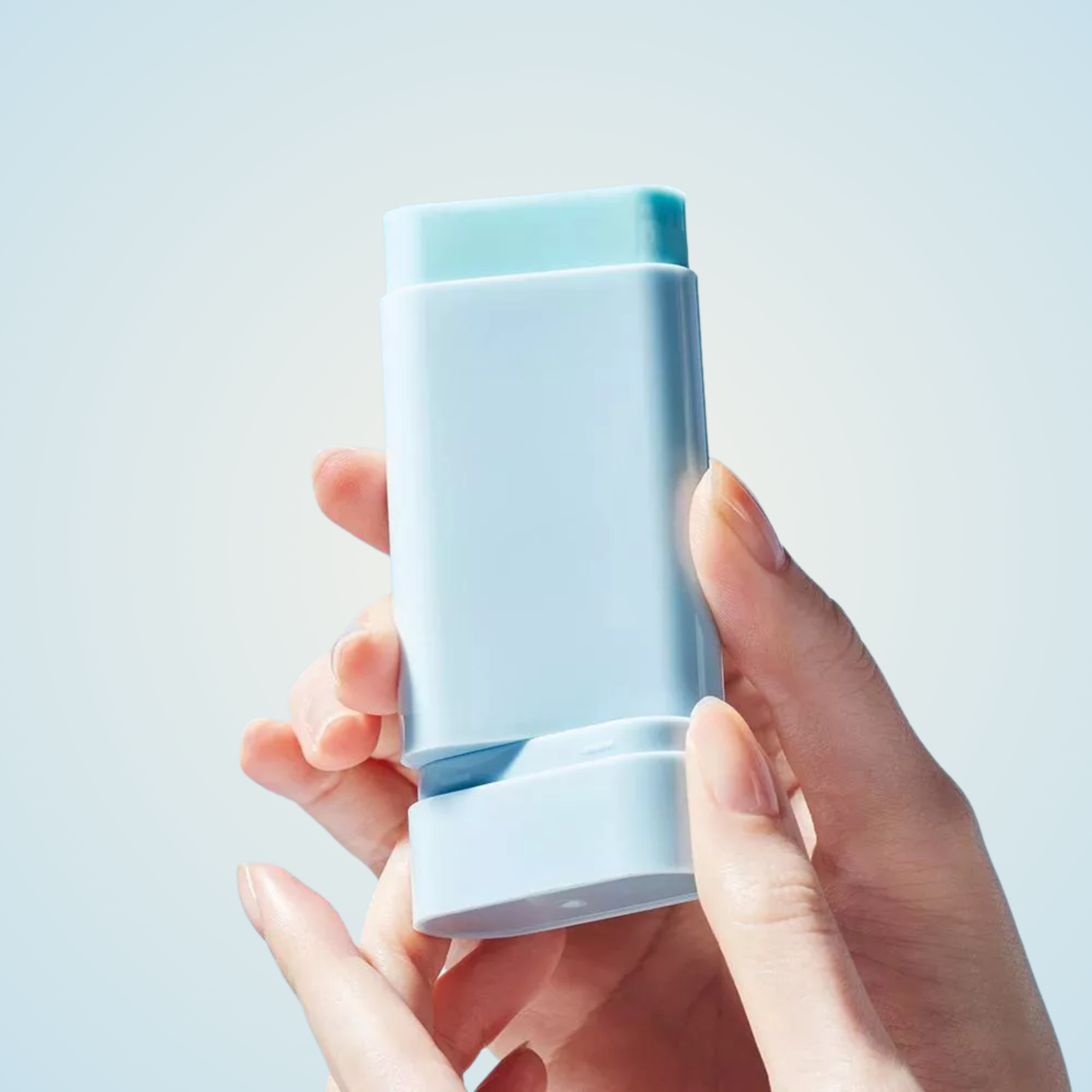 TOCOBO Cotton Soft Sun Stick SPF50+ PA++++ held in hand – portable daily sun protection with matte finish