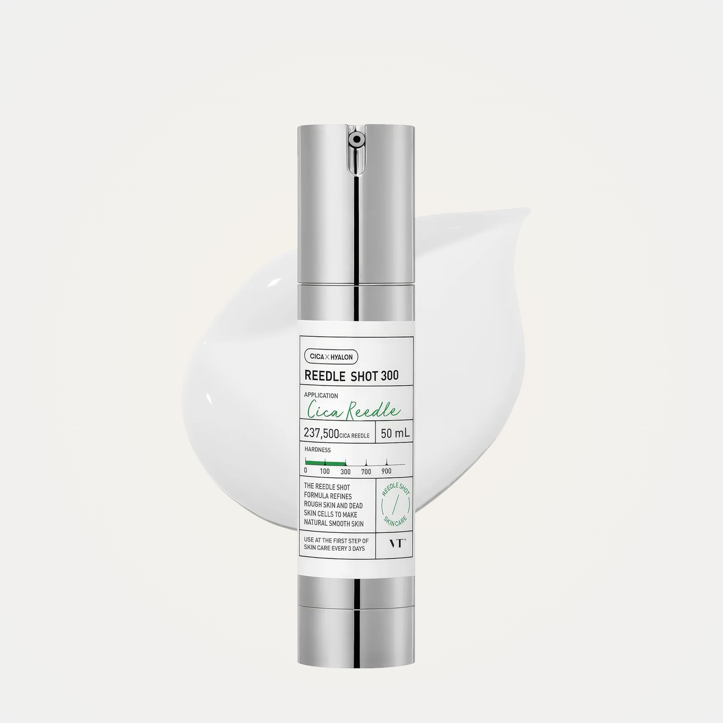 VT Reedle Shot 300 with cream texture – skincare serum to improve skin softness and clarity.