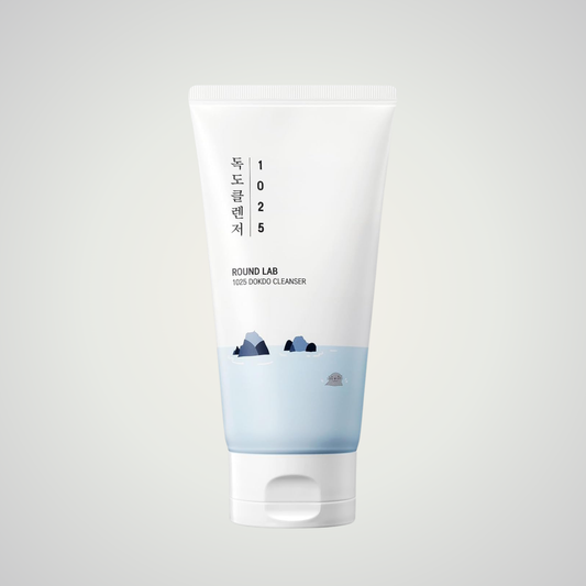 Tube of Round Lab 1025 Dokdo Cleanser on a light gray background