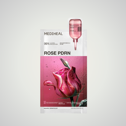 MEDIHEAL Rose PDRN Essential Mask Healthy Glow single sheet mask pouch