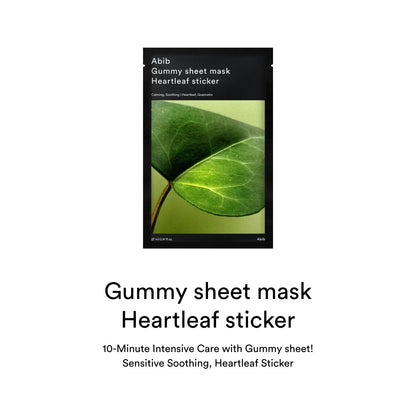 Abib heartleaf gummy sheet mask packaging front view