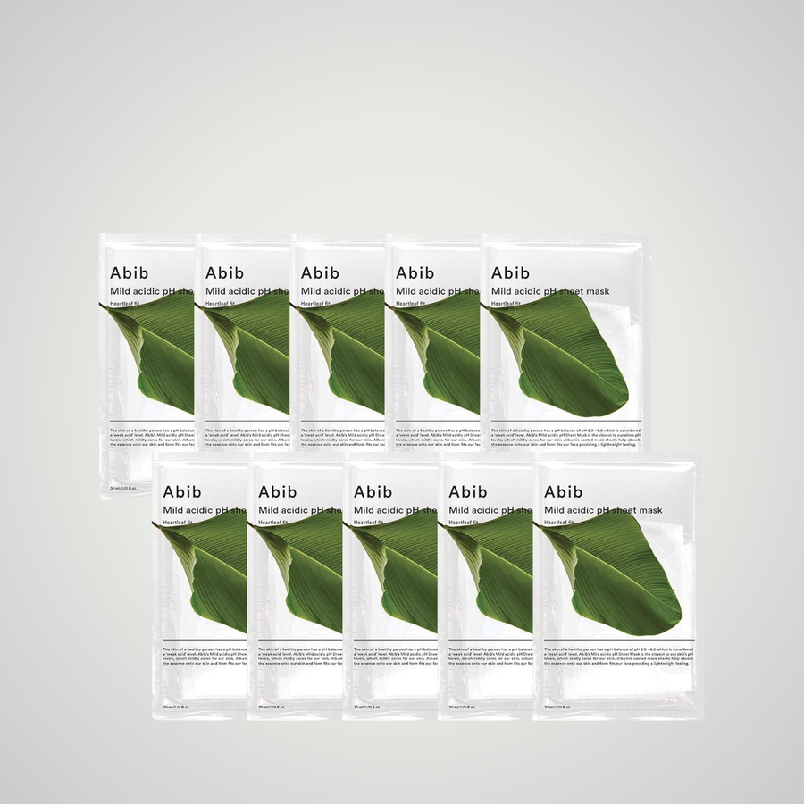 Abib Mild Acidic pH Sheet Mask Heartleaf Fit 30ml X 10pcs