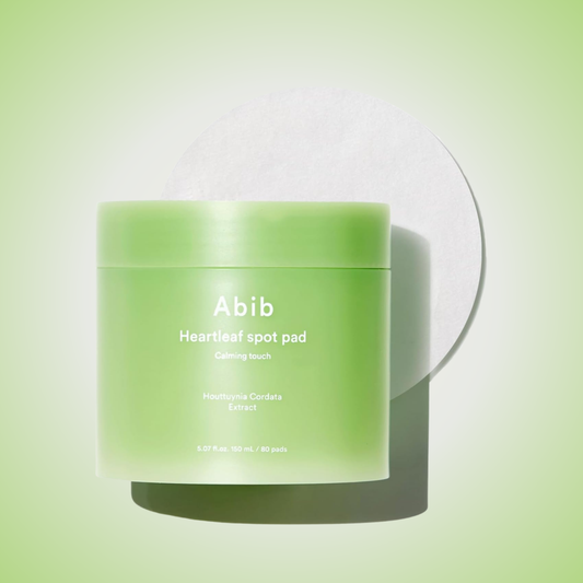 Abib Heartleaf Spot Pad showing pre-soaked pads for calming sensitive skin
