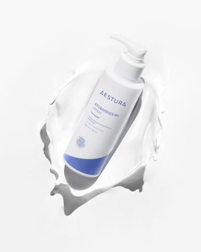 aestura lotion applied on skin for soft balanced and hydrated finish