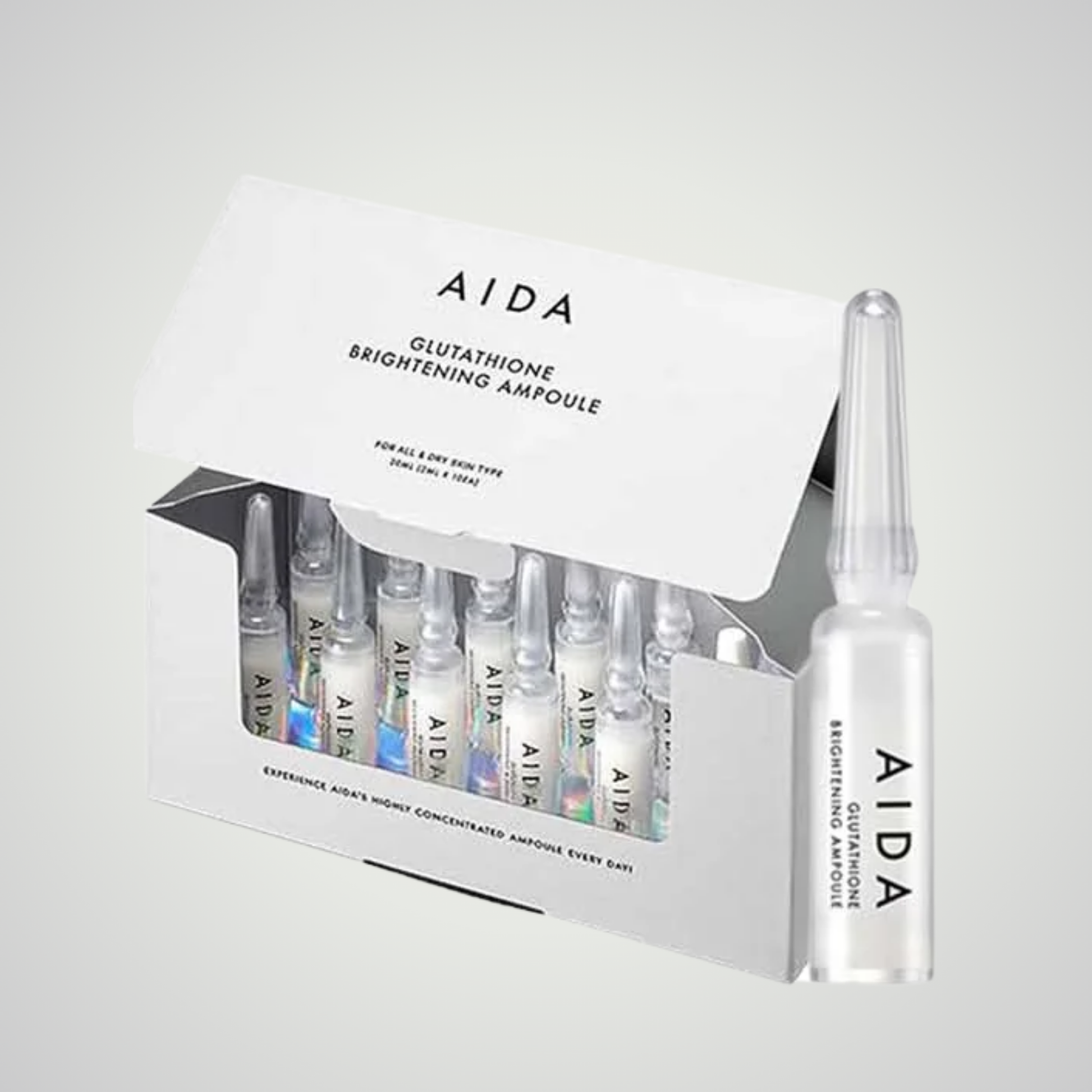 AIDA Glutathione Brightening Ampoule (10x2ml) | Even Tone & Glow Skin Gaia K-Beauty AIDA Glutathione Brightening Ampoule (10x2ml) | Even Tone & Glow Skin Gaia K-Beauty