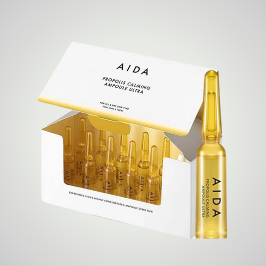 AIDA Propolis Calming Ampoule Ultra 2 ml × 10 – soothing honey-infused ampoules for radiant, balanced skin