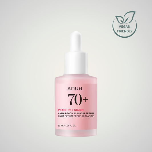 Anua Peach 70% Niacinamide Serum 30ml – brightening facial serum with juicy peach extract and niacinamide