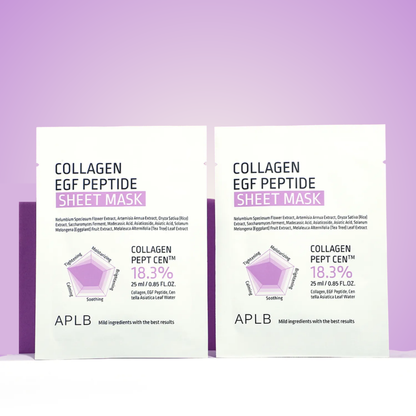 APLB Collagen EGF Peptide Mask display – nourishing anti-aging sheet mask with peptide care