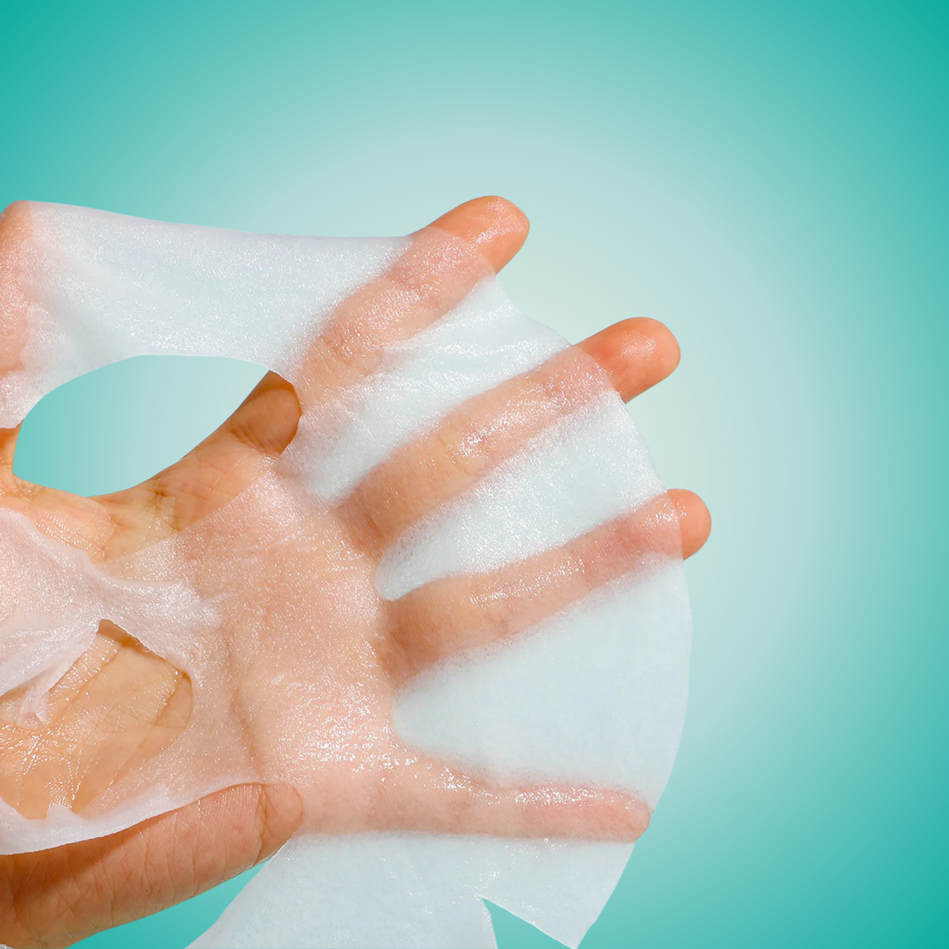 APLB Glutathione Niacinamide Sheet Mask shown on hand – lightweight sheet mask for glowing, nourished skin.