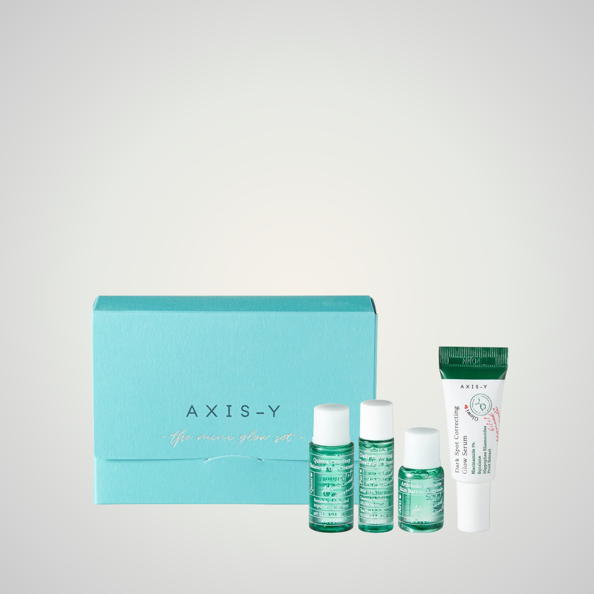 AXIS-Y The Mini Glow Set with four Korean skincare minis