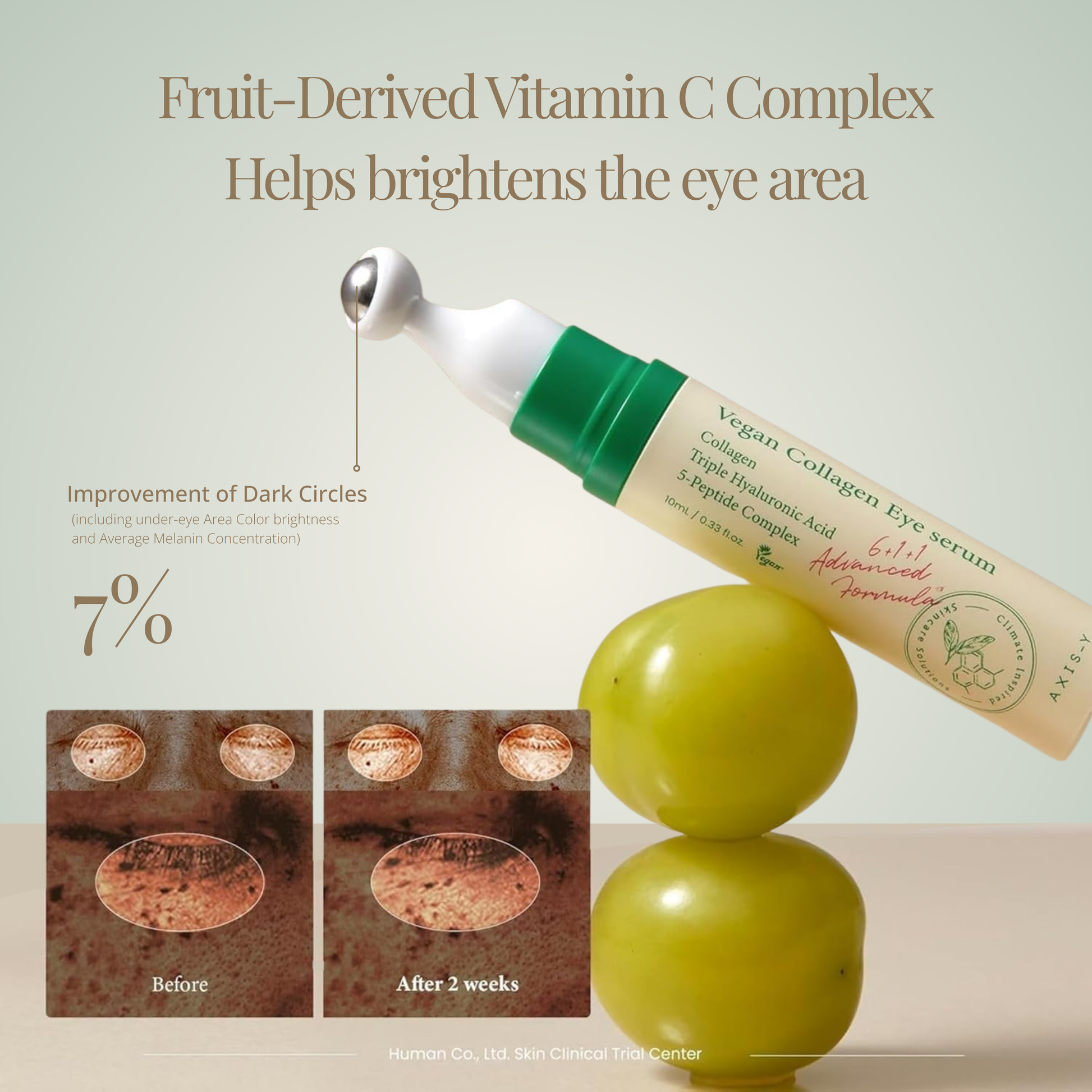 AXIS-Y Vegan Collagen Eye Serum – improves dark circles and brightens eye area with vitamin C.