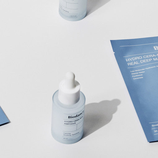 Biodance Hydro Cera-Nol Ampoule serum flat lay skincare