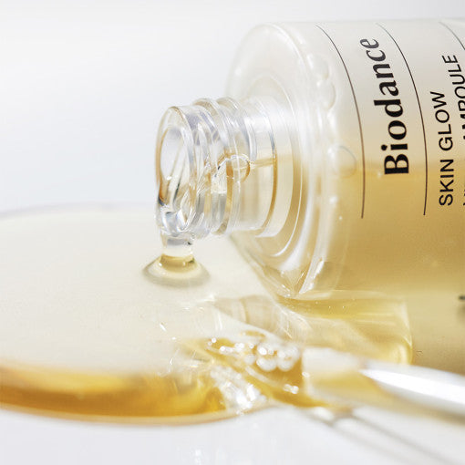 Close-up of Biodance Skin Glow Vital Ampoule dropper with glow-boosting serum