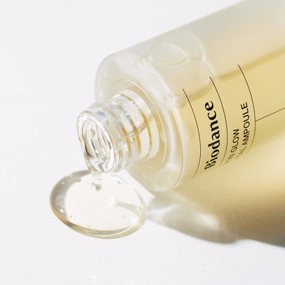 Biodance Skin Glow Vital Ampoule serum texture with radiant golden finish