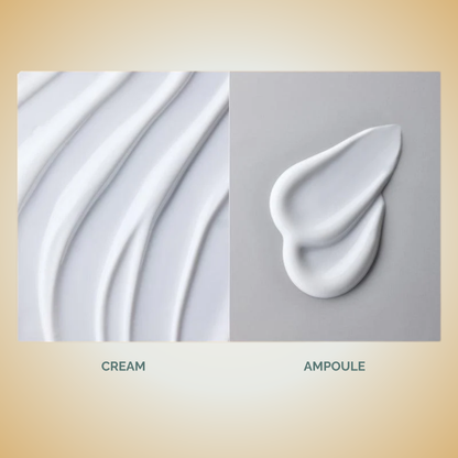 ClearDea Mucin Collagen Voluming Cream Ampoule texture – rich cream and ampoule blend for firm, plump skin.