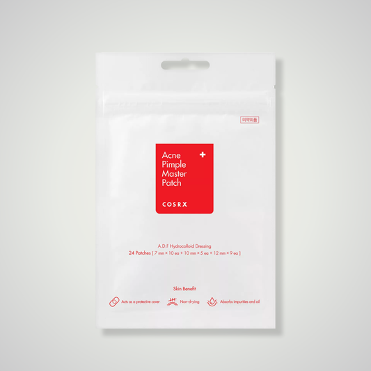 COSRX Acne Pimple Master Patch – 24 hydrocolloid patches in 3 sizes for fast spot healing.