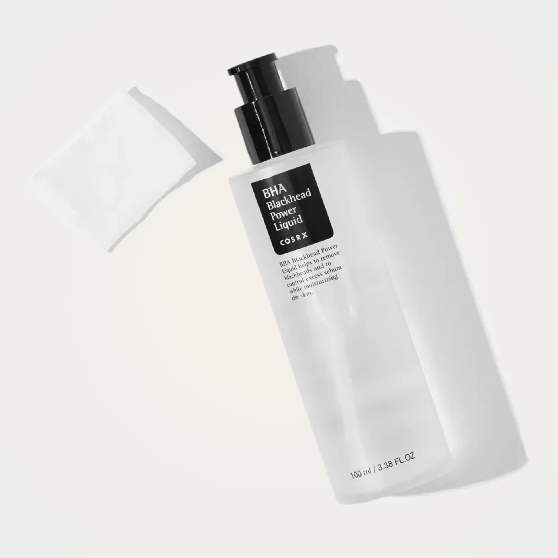 COSRX BHA Blackhead Power Liquid – apply with cotton pad for gentle exfoliation.