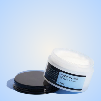 COSRX Hyaluronic Acid Intensive Cream lid off showing rich cream