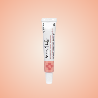 Flatlay of Dong-A Pharm Noscarna Acne Scars Removal Gel – dermatological scar care formula