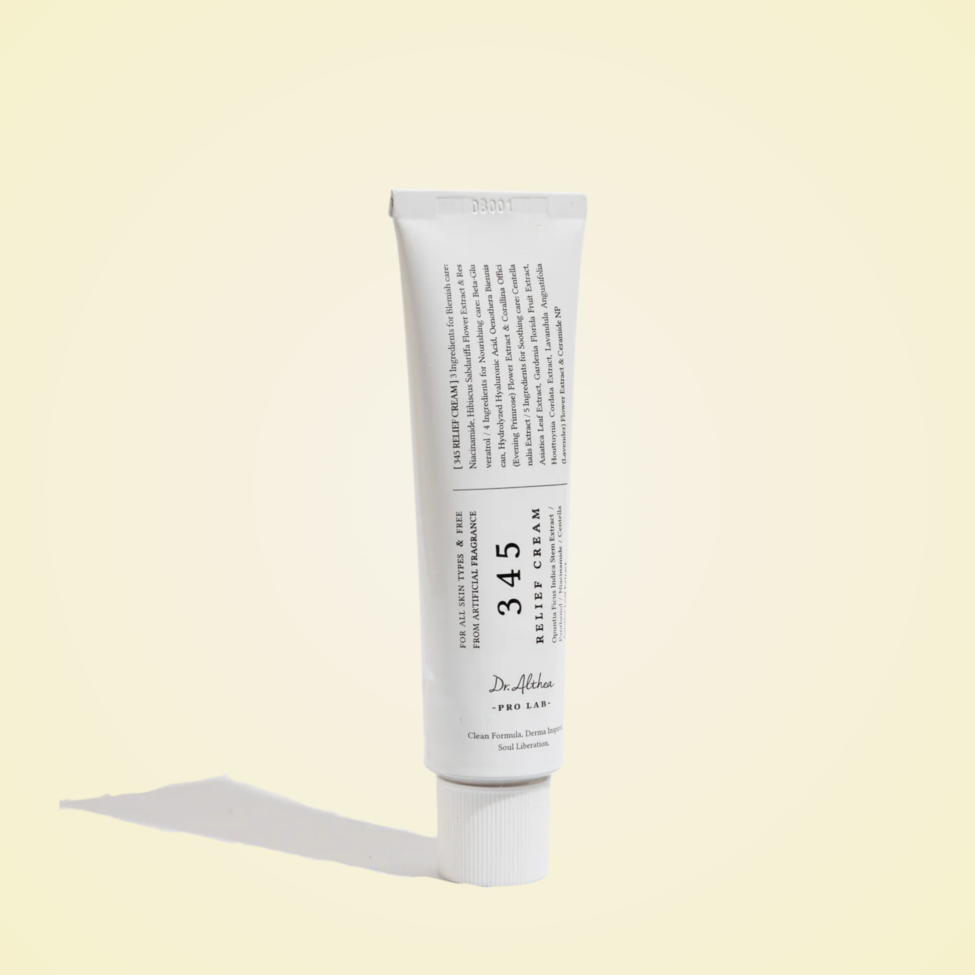Minimalist design of Dr. Althea 345 Relief Cream – gentle hydration and skin balance treatment