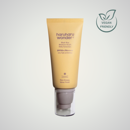 haruharu wonder Black Rice Moisture Airyfit Daily Sunscreen 50 ml – lightweight SPF 50+ PA++++ sun protection with black rice extract