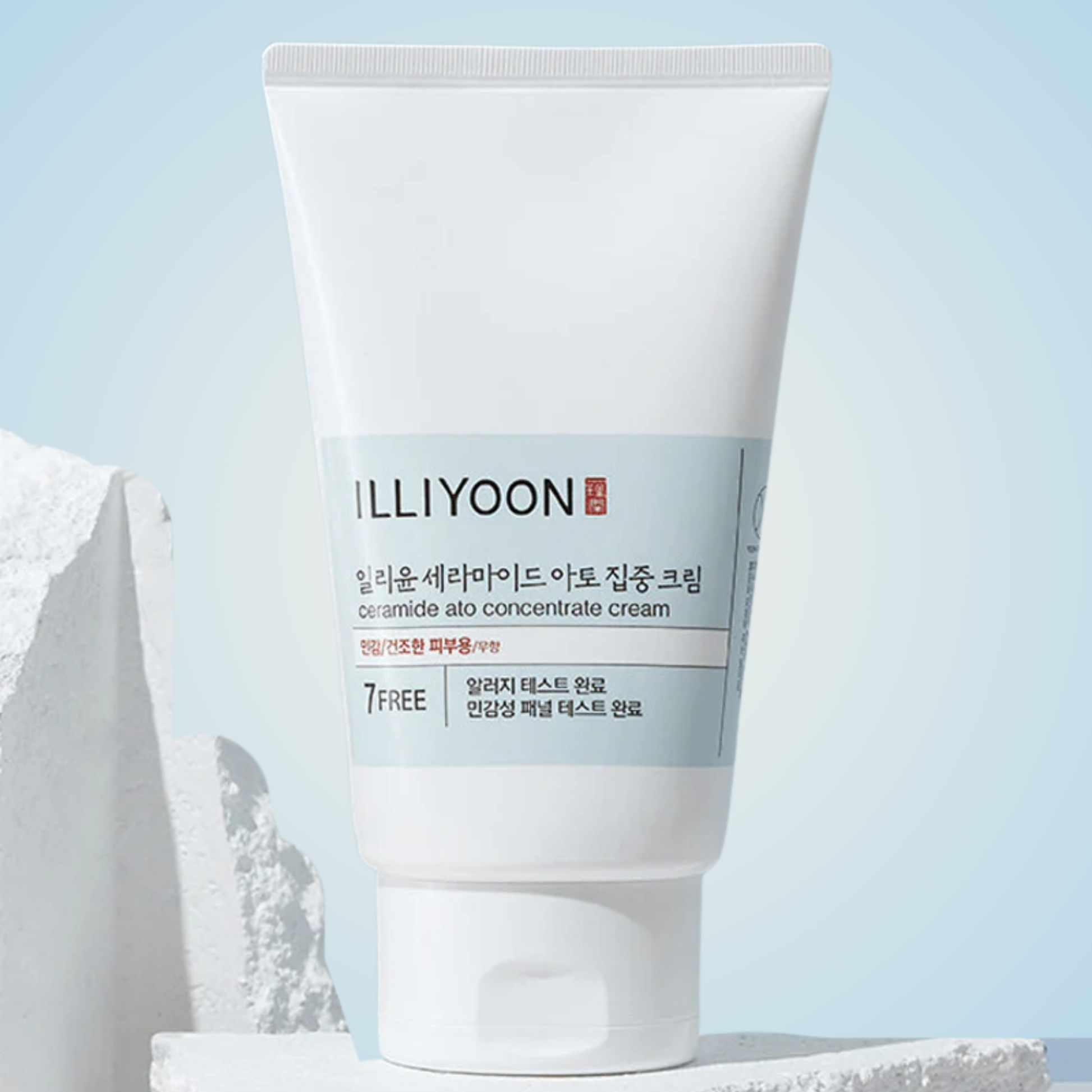 ILLIYOON Ceramide Ato Cream on display – barrier-repair moisturizer infused with ceramide capsules