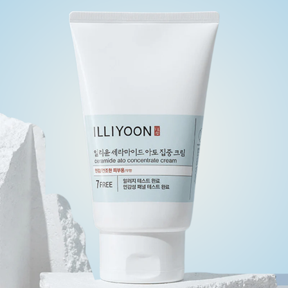 ILLIYOON Ceramide Ato Cream on display – barrier-repair moisturizer infused with ceramide capsules